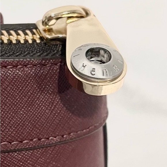 Henri Bendel NWOT Saffiano Leather Satchel & Crossbody - Burgundy + Dust Bag - Picture 15 of 17